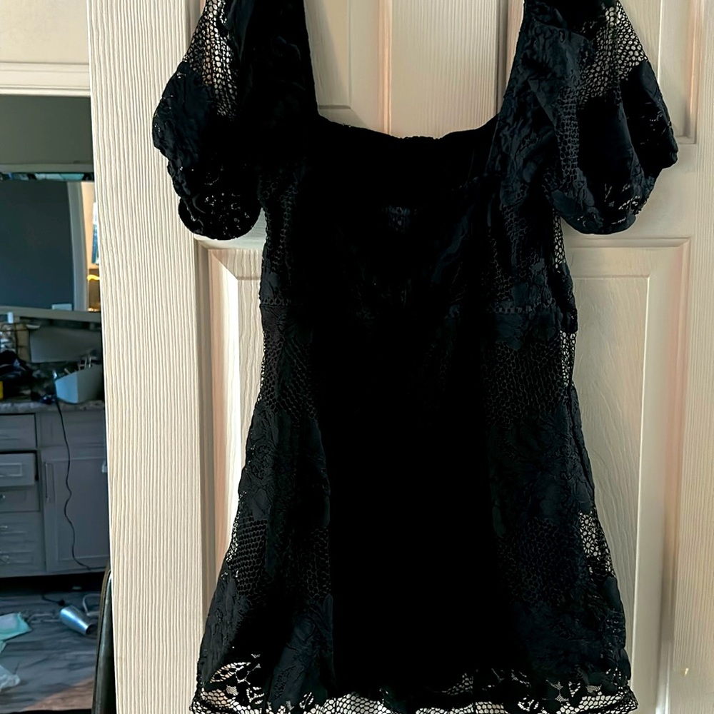 Ladies small black lace babydoll dress